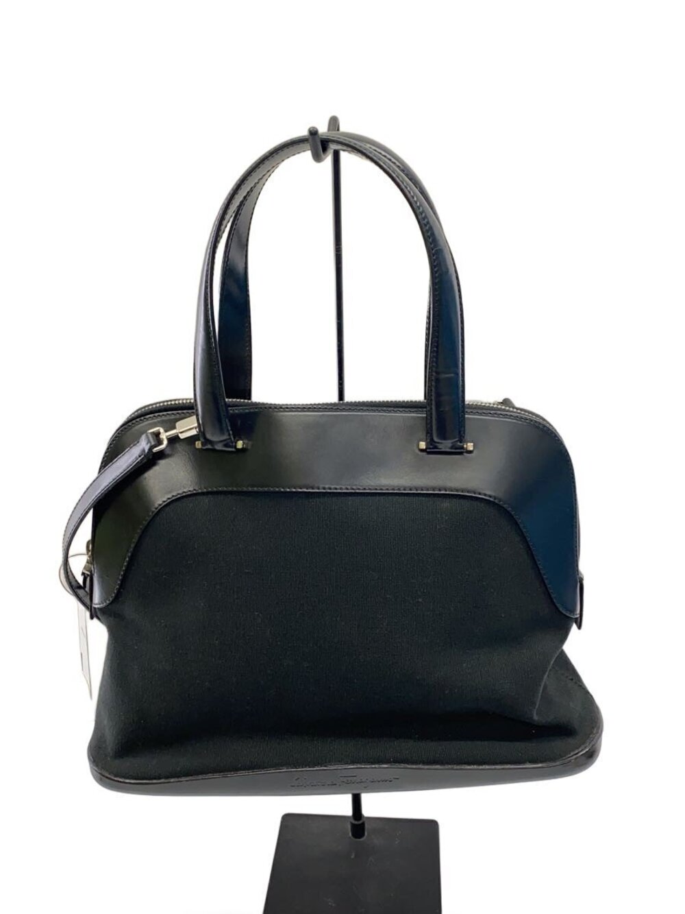Salvatore Ferragamo Tote Bag Canvas x Leather Black